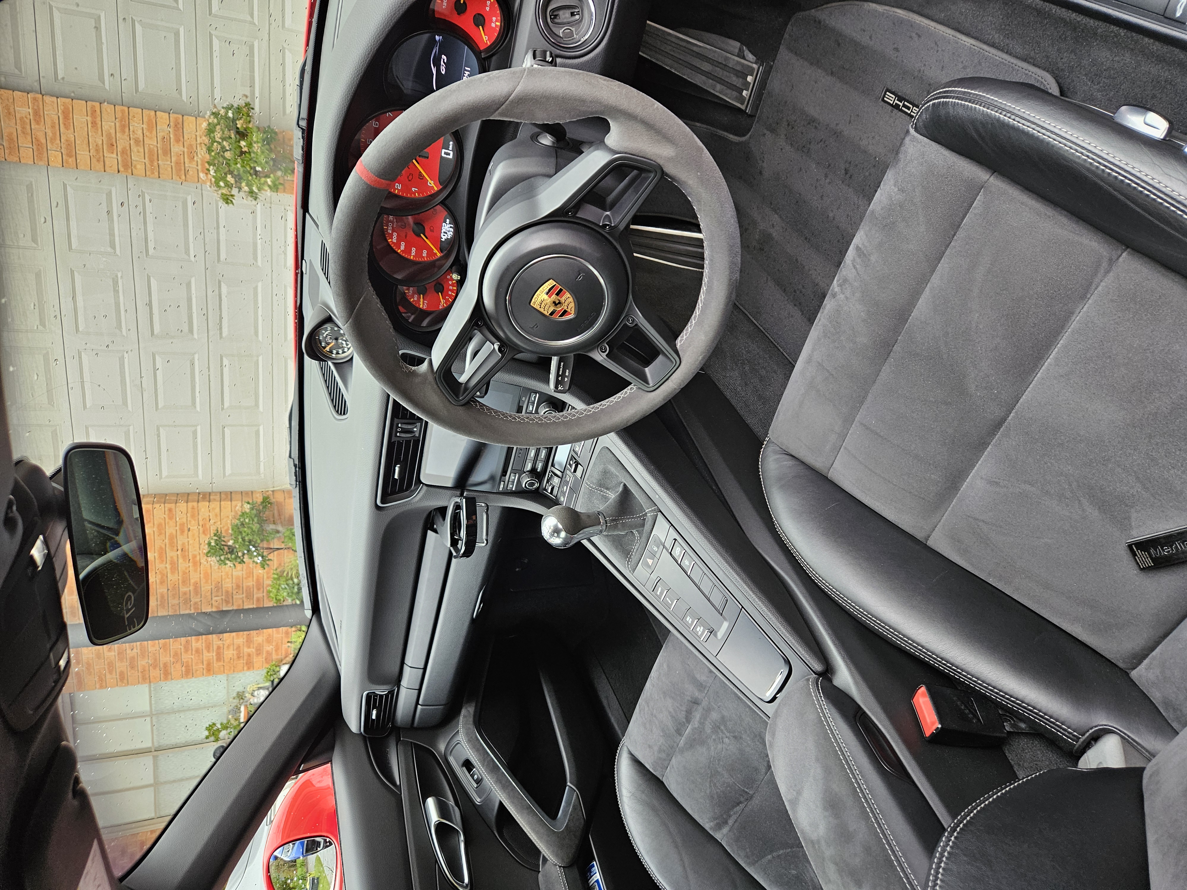 Luxury car being detailed